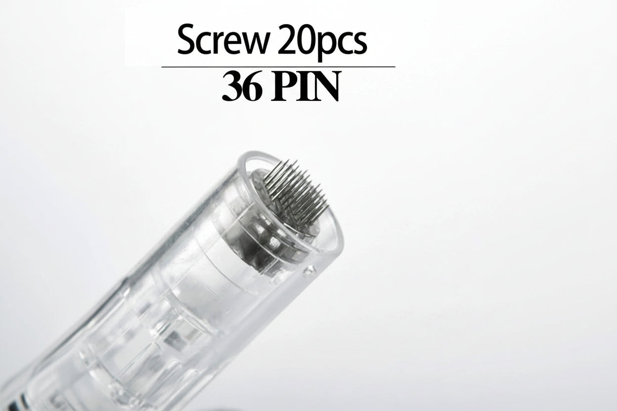 Cartucho de Microagulhamento Rosqueável Premium – 1 Ponta e 36 Pontas (Compatível com Dermapen)